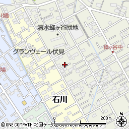 静岡県静岡市清水区蜂ヶ谷227周辺の地図