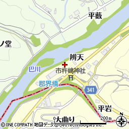 愛知県豊田市中垣内町（辨天）周辺の地図