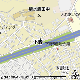 静岡県静岡市清水区下野周辺の地図