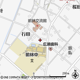愛知県豊田市前林町（行田）周辺の地図