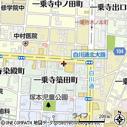 ユニクロ一乗寺店駐車場周辺の地図