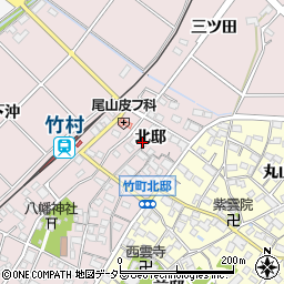 愛知県豊田市竹町（北邸）周辺の地図