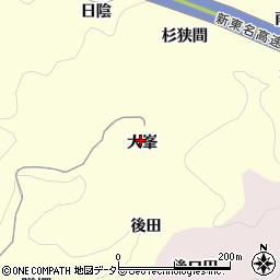 愛知県豊田市中垣内町大峯周辺の地図