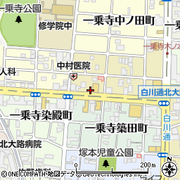 京都府京都市左京区一乗寺木ノ本町周辺の地図