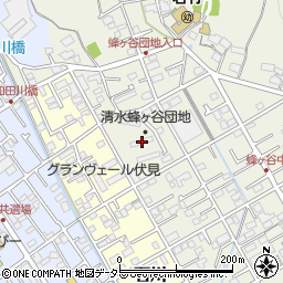 静岡県静岡市清水区蜂ヶ谷464周辺の地図