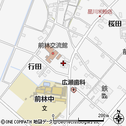愛知県豊田市前林町行田25周辺の地図