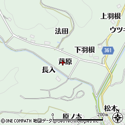 愛知県豊田市花沢町芦原周辺の地図