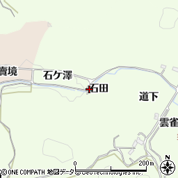 愛知県豊田市滝脇町（石田）周辺の地図