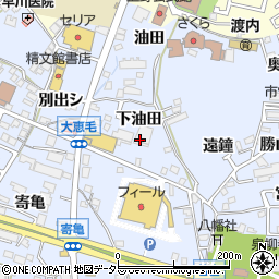 愛知県東海市荒尾町下油田周辺の地図