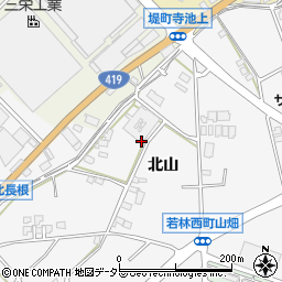 愛知県豊田市若林西町北山周辺の地図