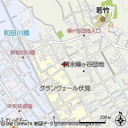 静岡県静岡市清水区蜂ヶ谷508-3周辺の地図