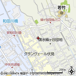 静岡県静岡市清水区蜂ヶ谷508-4周辺の地図