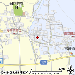 兵庫県多可郡多可町中区東安田591周辺の地図
