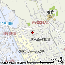 静岡県静岡市清水区蜂ヶ谷502-2周辺の地図