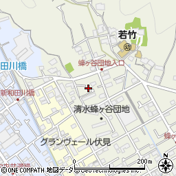 静岡県静岡市清水区蜂ヶ谷469周辺の地図