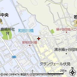 静岡県静岡市清水区蜂ヶ谷515-12周辺の地図