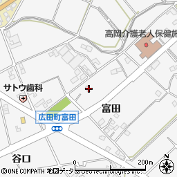 愛知県豊田市広田町富田47周辺の地図