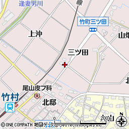 愛知県豊田市竹町（三ツ田）周辺の地図