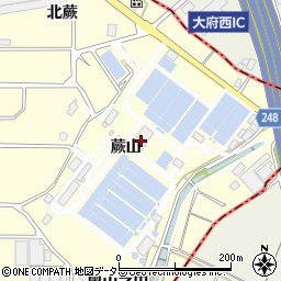 愛知県東海市名和町（蕨山）周辺の地図
