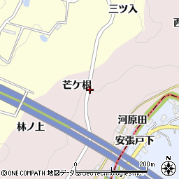 愛知県豊田市桂野町（芒ケ根）周辺の地図