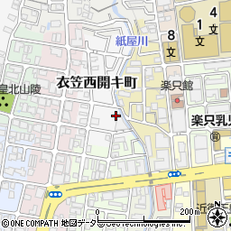 京都府京都市北区衣笠西開キ町23周辺の地図