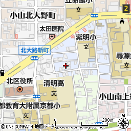 京都府京都市北区小山東大野町周辺の地図