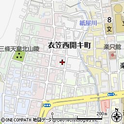 京都府京都市北区衣笠西開キ町6周辺の地図