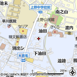 愛知県東海市荒尾町油田周辺の地図