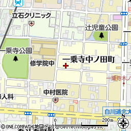 京都府京都市左京区一乗寺中ノ田町周辺の地図
