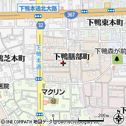 京都府京都市左京区下鴨膳部町周辺の地図