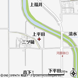 京都府亀岡市河原林町河原尻上平田周辺の地図