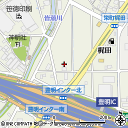 愛知県豊明市栄町梶田周辺の地図