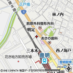 愛知県豊明市阿野町明定周辺の地図