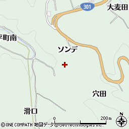 愛知県豊田市松平町ソンデ周辺の地図
