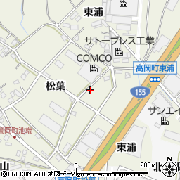 愛知県豊田市高岡町松葉周辺の地図