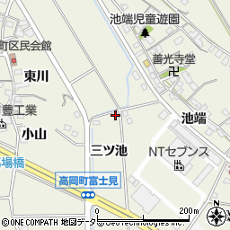 愛知県豊田市高岡町三ツ池周辺の地図