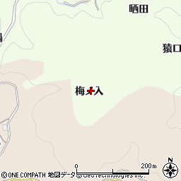愛知県豊田市九久平町（梅ノ入）周辺の地図