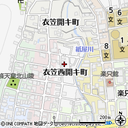 京都府京都市北区衣笠西開キ町17周辺の地図