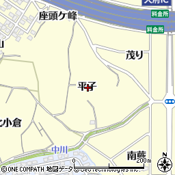 愛知県東海市名和町平子周辺の地図
