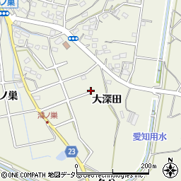 愛知県大府市共和町大深田周辺の地図