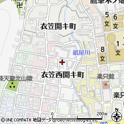 京都府京都市北区衣笠西開キ町周辺の地図