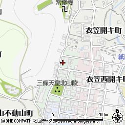 京都府京都市北区衣笠西尊上院町周辺の地図