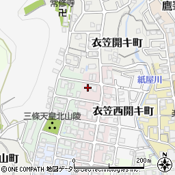 京都府京都市北区衣笠東尊上院町周辺の地図