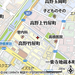 京都高野竹屋郵便局周辺の地図