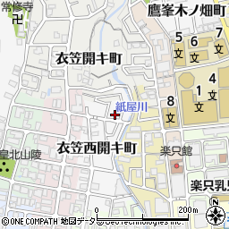 京都府京都市北区衣笠西開キ町14-16周辺の地図