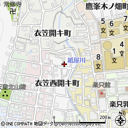 京都府京都市北区衣笠西開キ町14-14周辺の地図