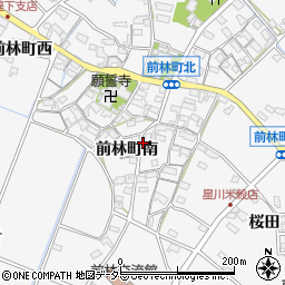 愛知県豊田市前林町（南）周辺の地図
