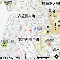 京都府京都市北区衣笠西開キ町14-12周辺の地図