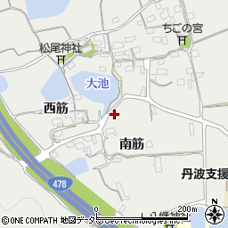 京都府亀岡市千代川町湯井南筋54周辺の地図