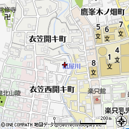 京都府京都市北区衣笠西開キ町14周辺の地図